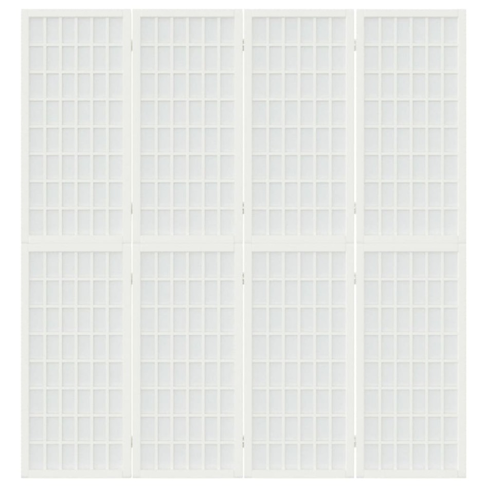 Biombo plegable con 4 paneles estilo japonés blanco 160x170
