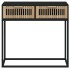 Mesa consola hierro y madera contrachapada negro 80x30x75