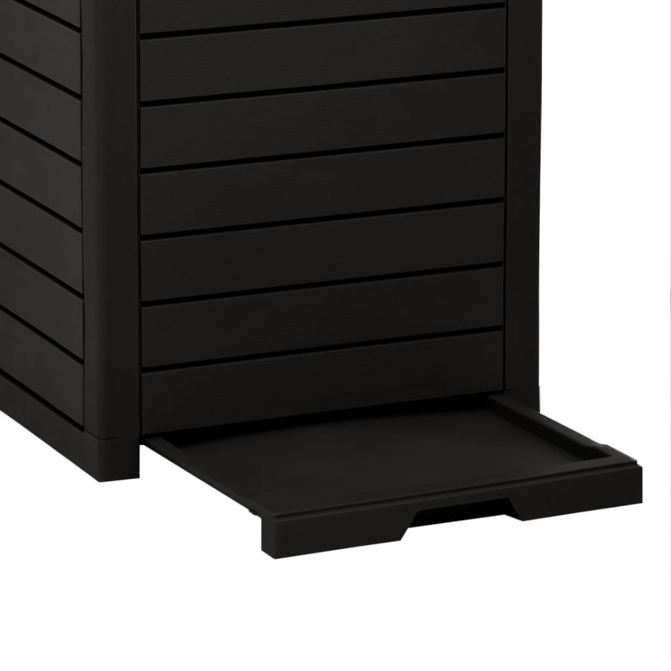Cubo de basura de exterior polipropileno negro 41x41x86