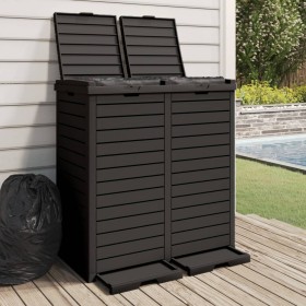 Cubo de basura de exterior polipropileno negro 78x41x86