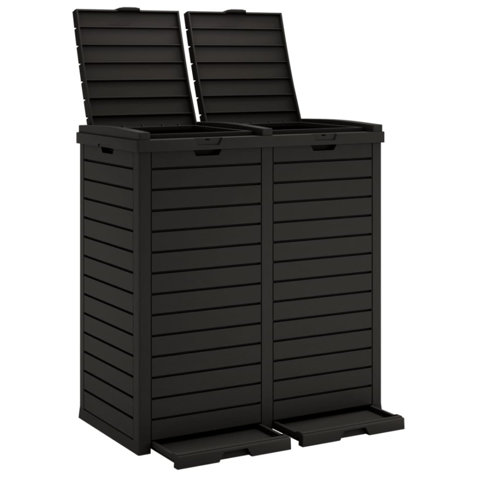 Cubo de basura de exterior polipropileno negro 78x41x86