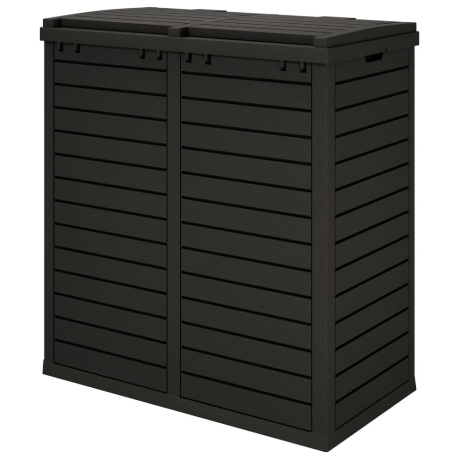 Cubo de basura de exterior polipropileno negro 78x41x86
