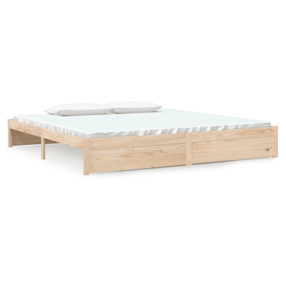 Estructura de cama madera maciza 200x200