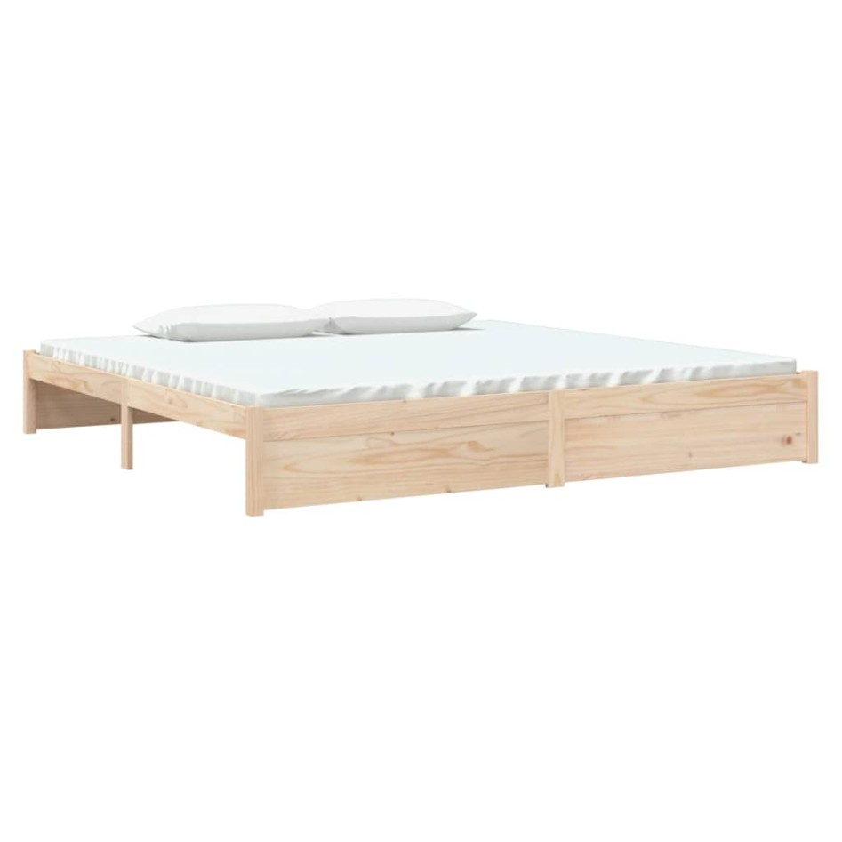 Estructura de cama madera maciza 200x200