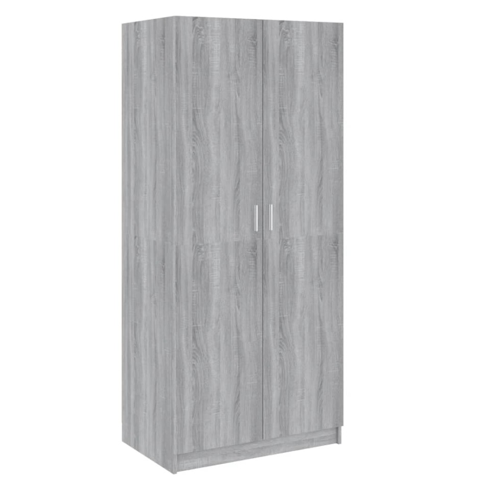 Armario madera contrachapada gris Sonoma 80x52x180