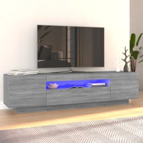 Mueble de TV con luces LED gris Sonoma 160x35x40