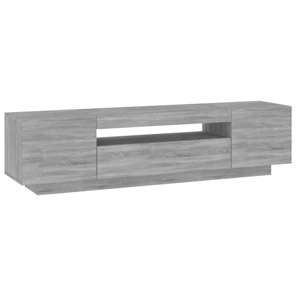 Mueble de TV con luces LED gris Sonoma 160x35x40