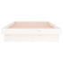 Estructura de cama con LED madera maciza blanca 75x190