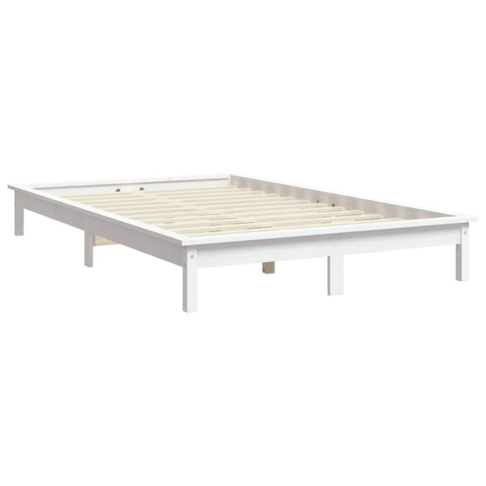 Estructura de cama de madera maciza de pino blanco 160x200
