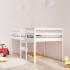 Cama alta blanca madera maciza pino 80x200