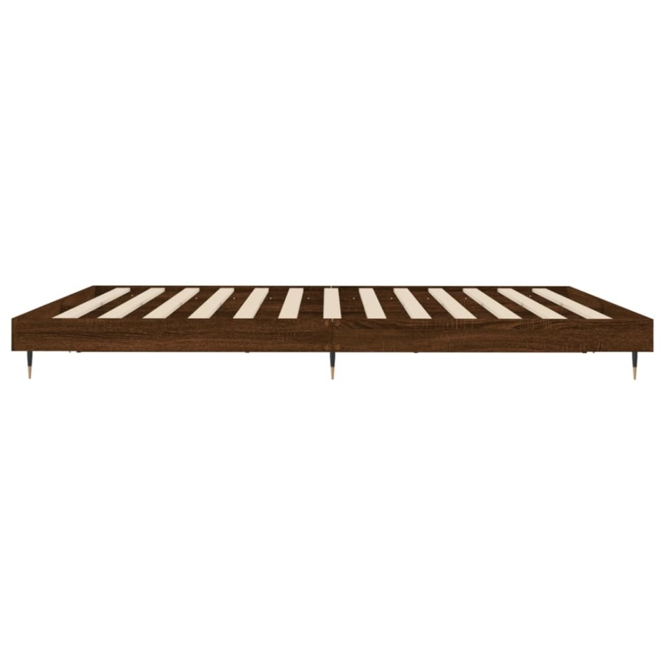 Estructura de cama madera de ingeniería marrón roble 140x200