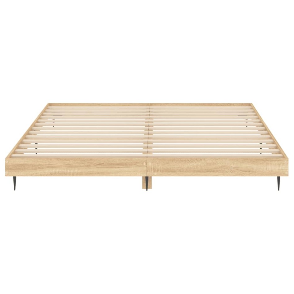 Estructura de cama madera de ingeniería roble Sonoma 160x200