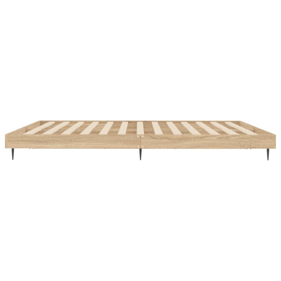 Estructura de cama madera de ingeniería roble Sonoma 160x200