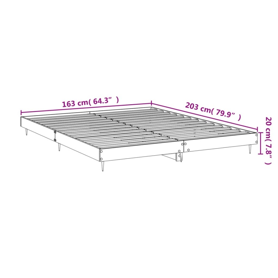 Estructura de cama madera de ingeniería roble Sonoma 160x200