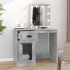 Tocador LED madera contrachapada gris hormigón 90x50x132,5