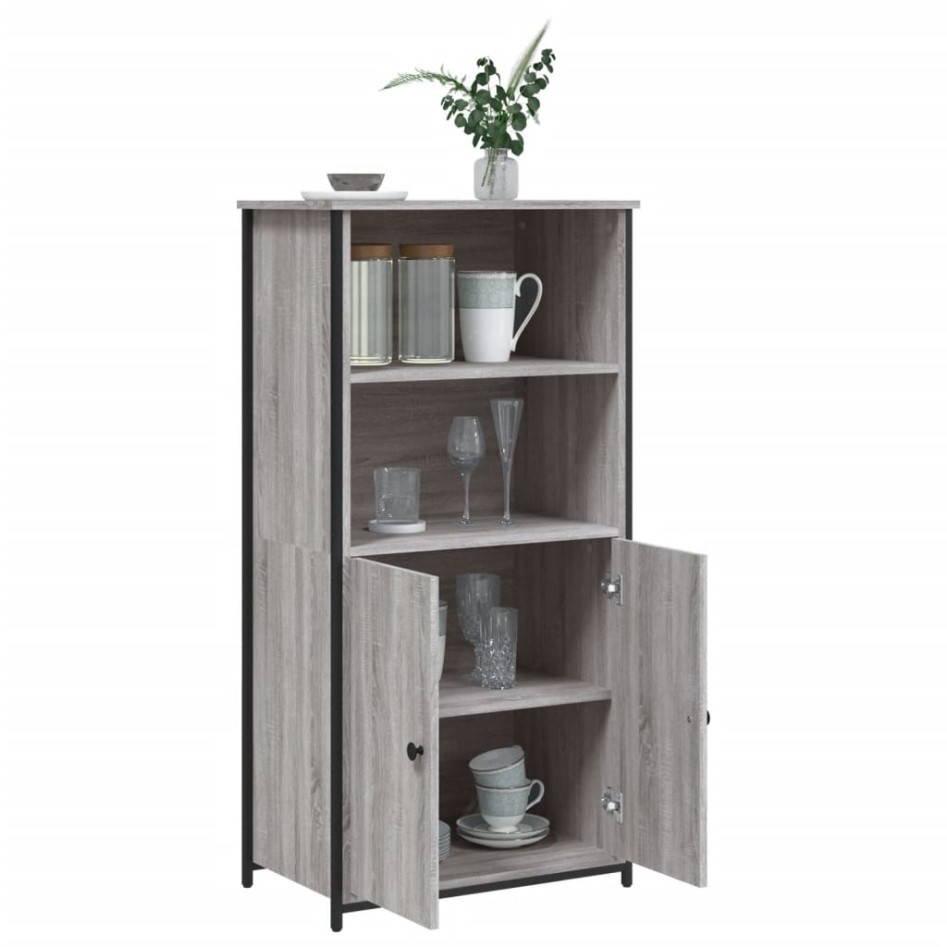 Aparador alto madera contrachapada Sonoma gris 62x36x121,5