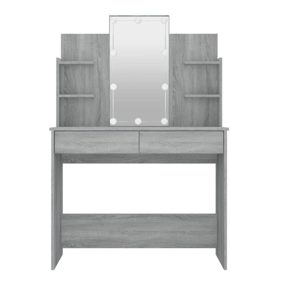 Tocador con LED gris sonoma 96x40x142