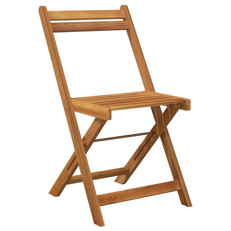 Muebles cafetería plegables 3 pzas madera maciza