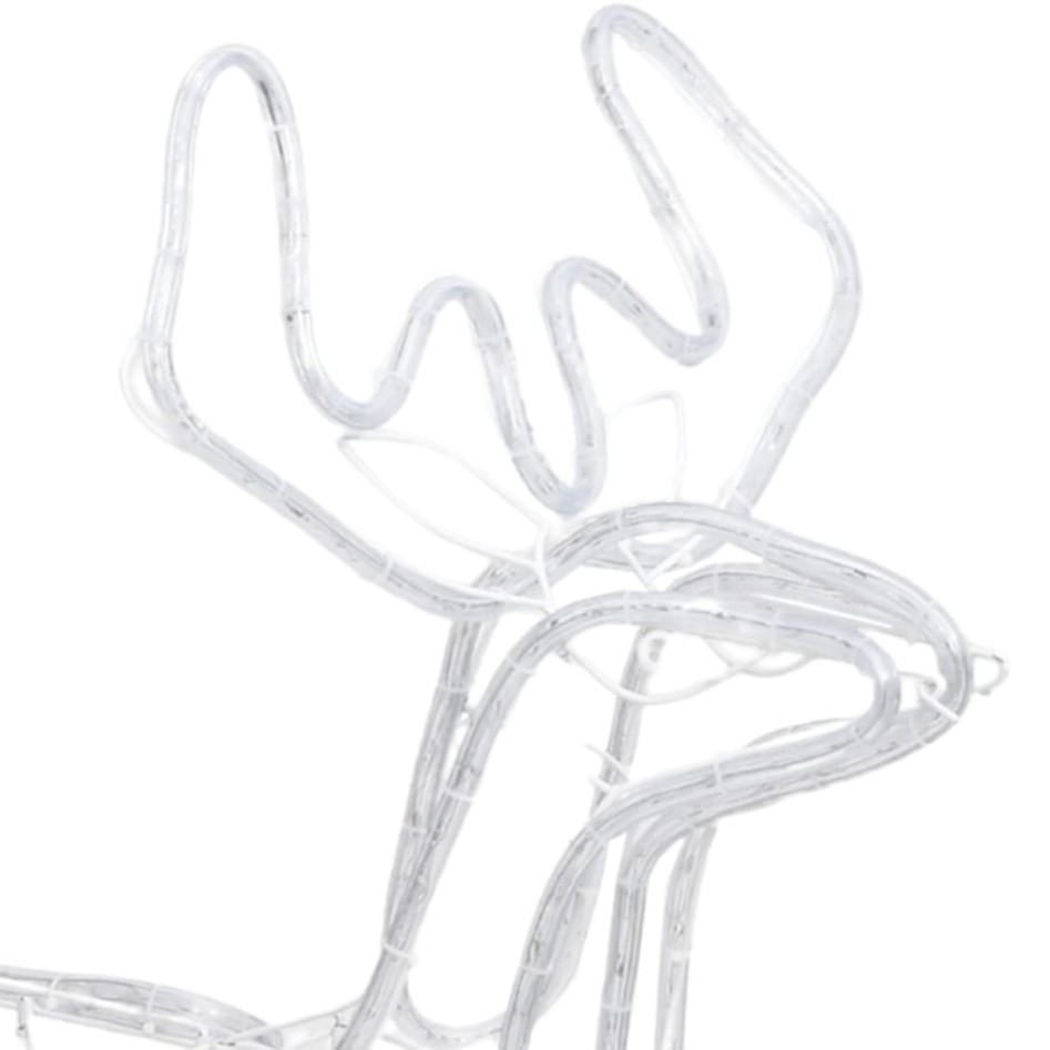 Figura de reno Navidad 3 unidades blanco cálido 76x42x87