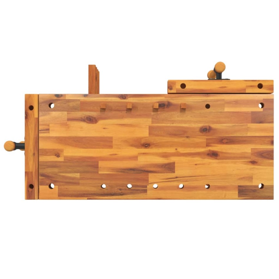 Banco trabajo con tornillos de banco madera acacia