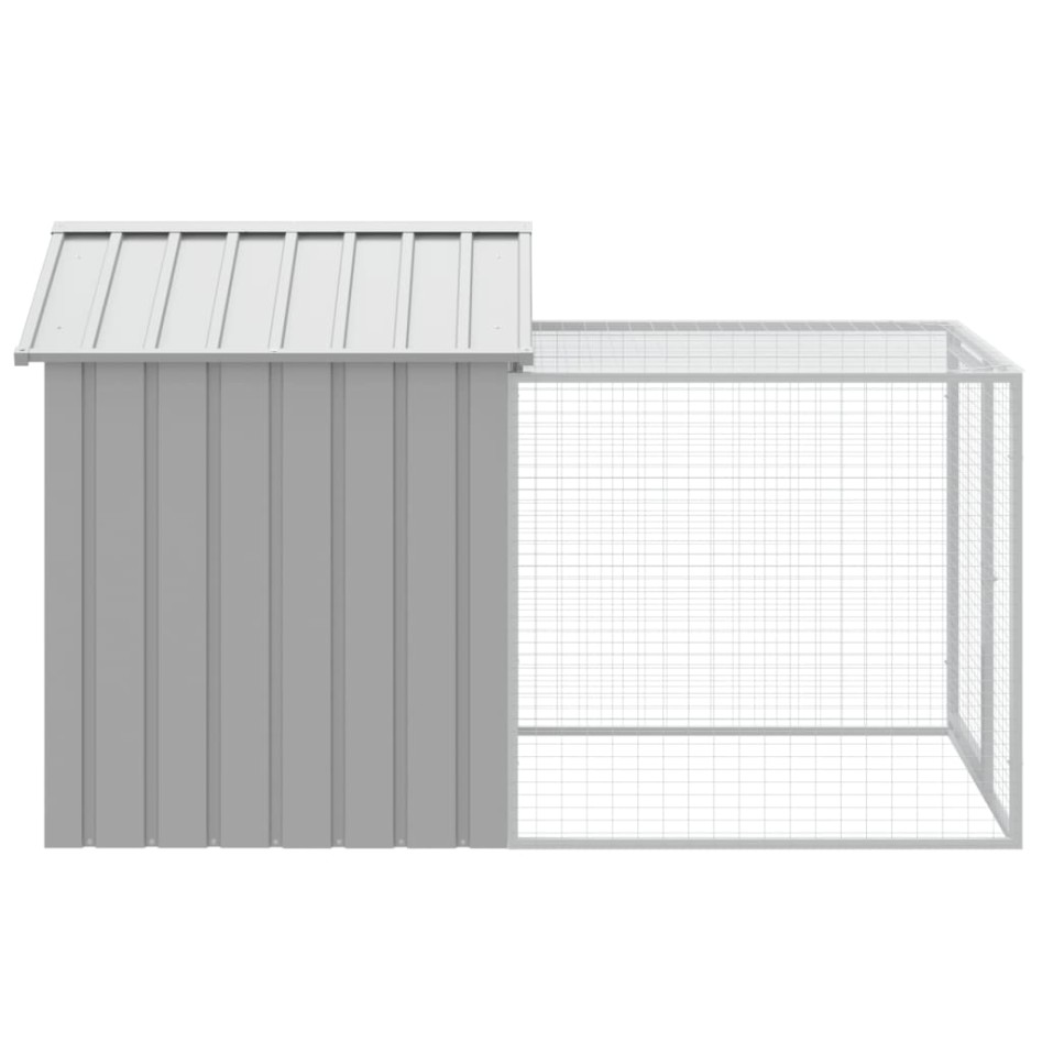 Gallinero con corral acero galvanizado gris claro