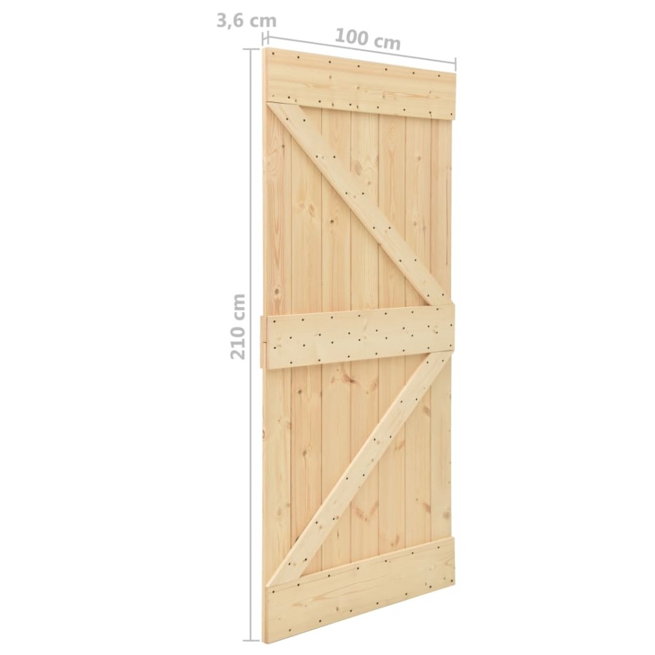 Puerta de madera maciza de pino 100x210