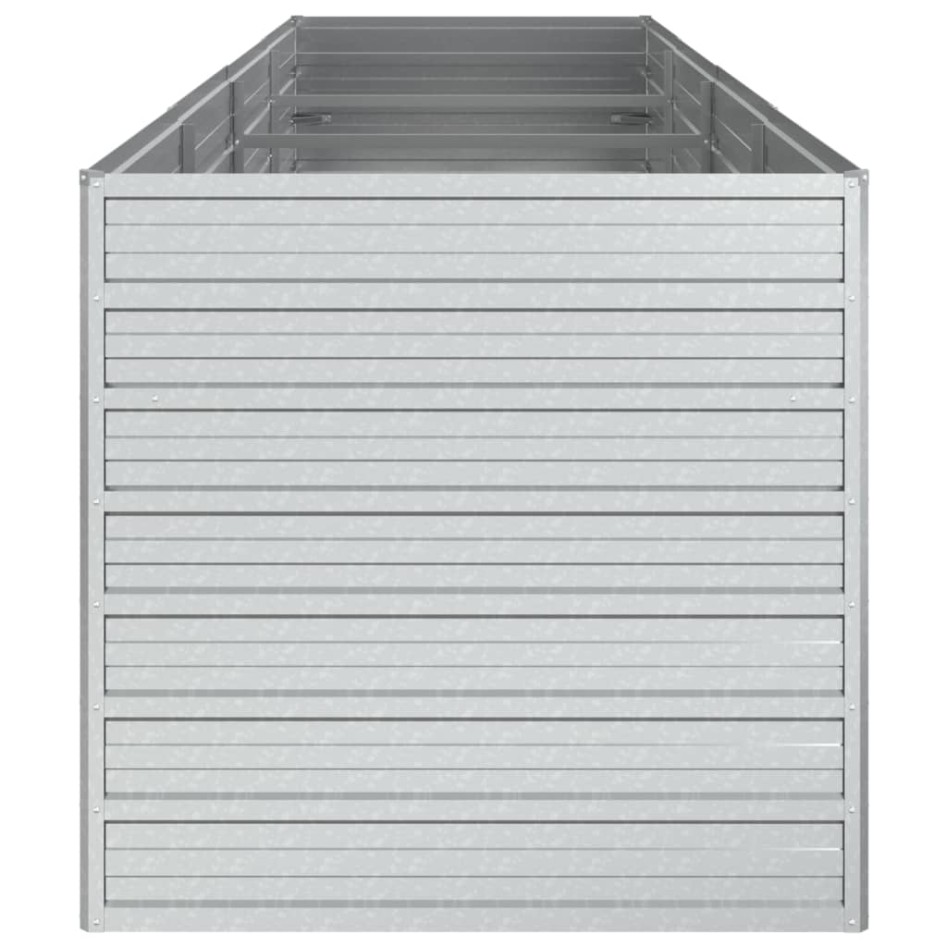 Arriate de acero galvanizado plateado 320x80x77