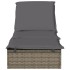 Tumbona con cojín ratán sintético gris 201x55x62