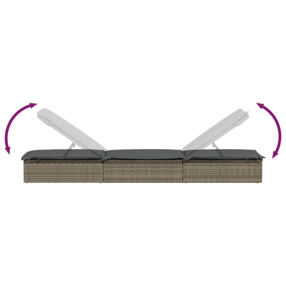 Tumbona con mesita ratán sintético