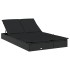 Tumbona 2 personas toldo plegable ratán PE negro 213x118x97