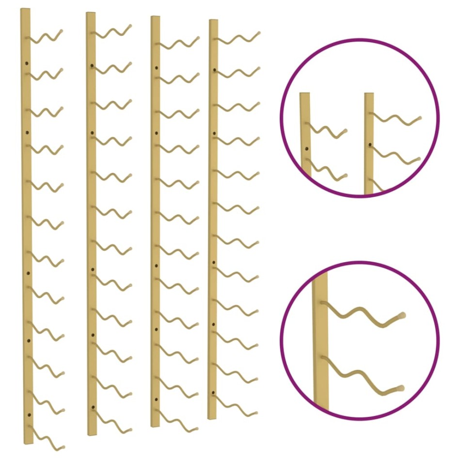 Botellero de pared para 24 botellas 2 unidades hierro