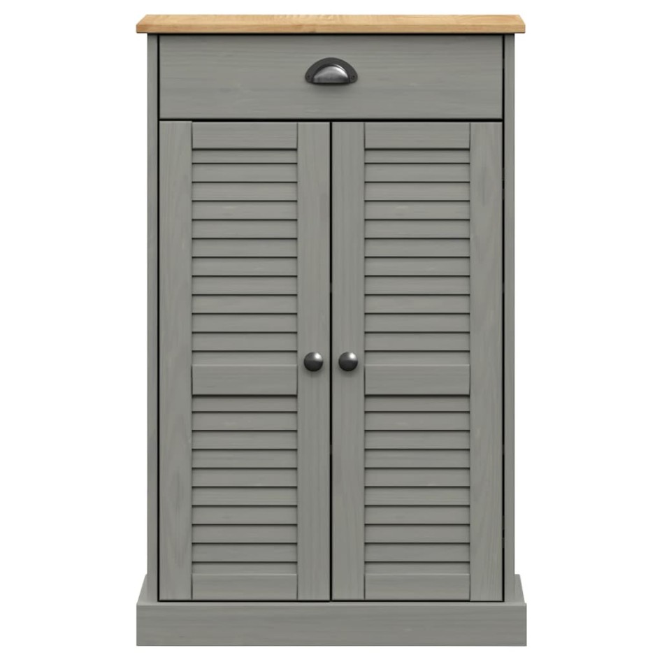 Zapatero VIGO madera maciza de pino gris 60x35x96