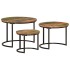 Mesas apilables 3 piezas madera maciza