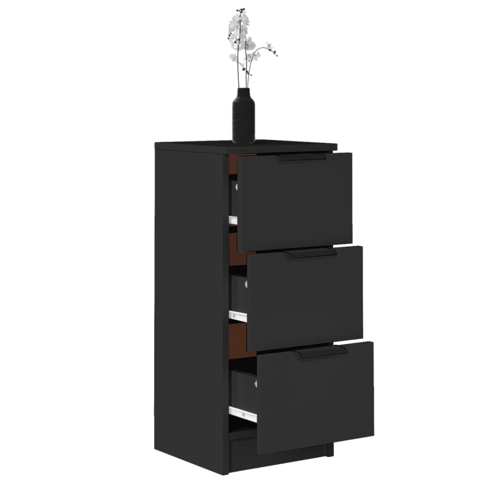 Aparador de madera contrachapada negro 30x30x70