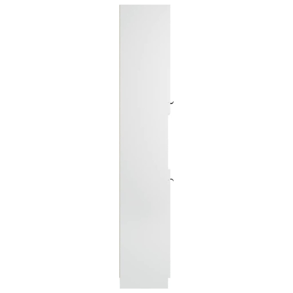 Armario de baño madera contrachapada blanco 32x34x188,5