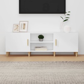 Mueble para TV madera contrachapada blanco 150x30x50