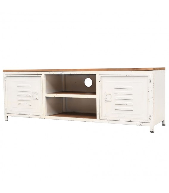 Mueble para la TV de acero galvanizado, color blanco
