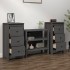 Aparadores 2 uds madera maciza de pino gris 40x35x80