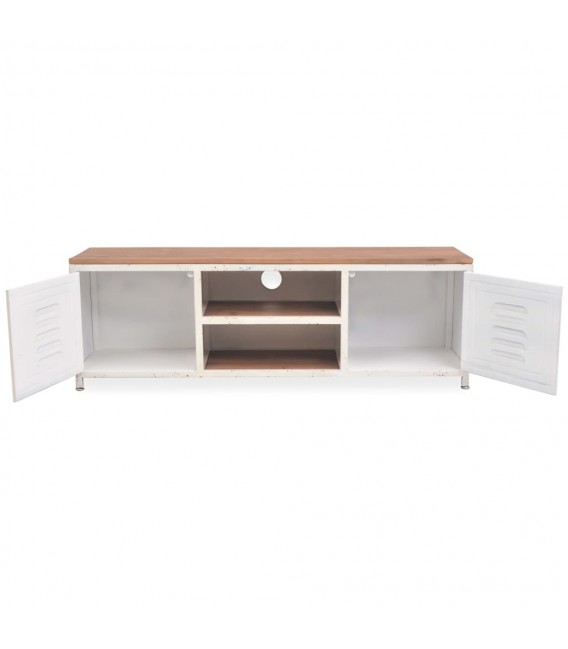Mueble para la TV de acero galvanizado, color blanco