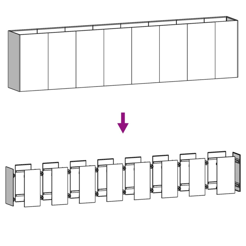 Jardinera acero corten 360x40x80