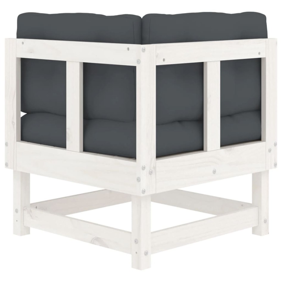 Sofá esquinero con cojines madera maciza de pino