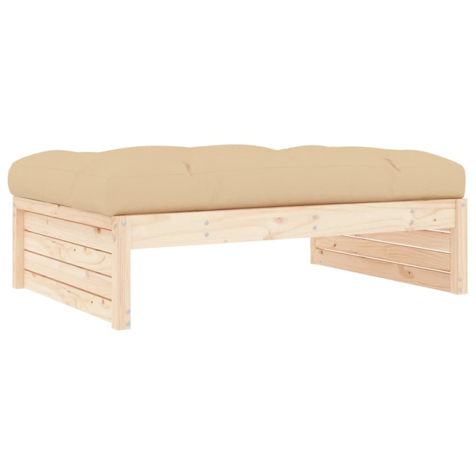 Taburete de jardín madera maciza de pino 120x80