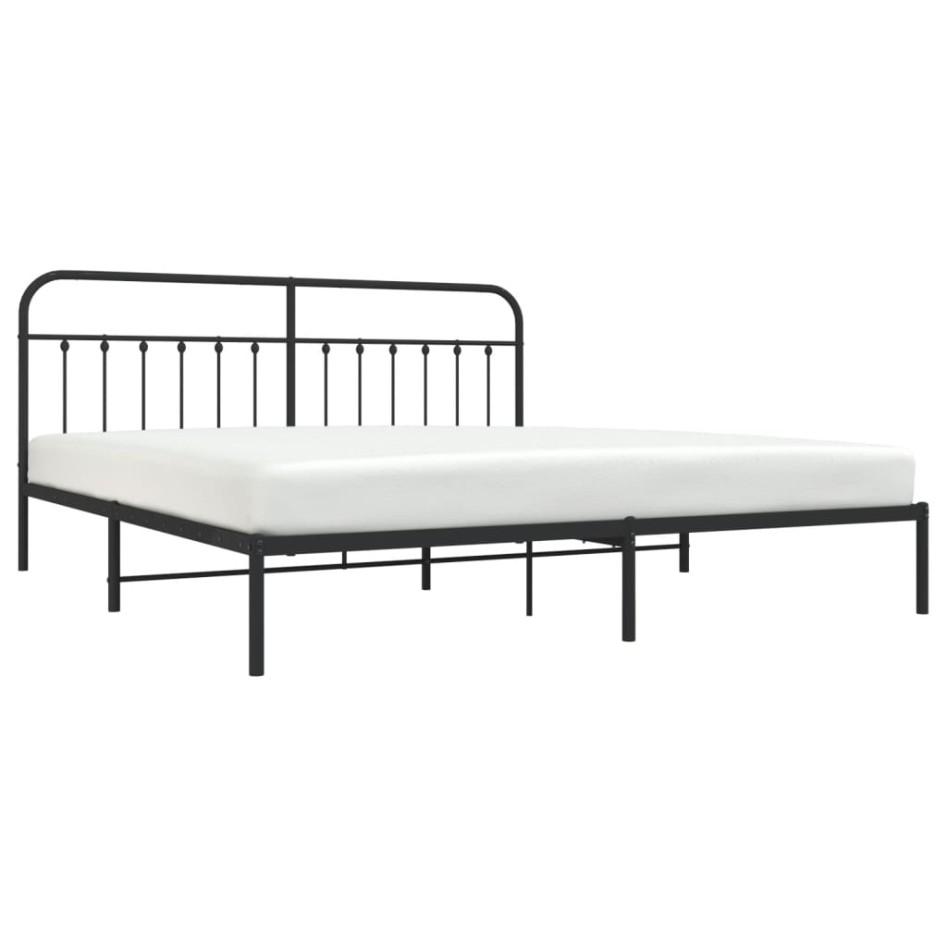 Estructura de cama con cabecero metal negro 193x203