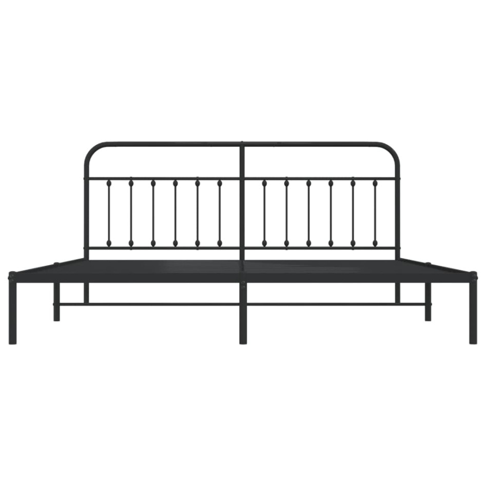 Estructura de cama con cabecero metal negro 193x203