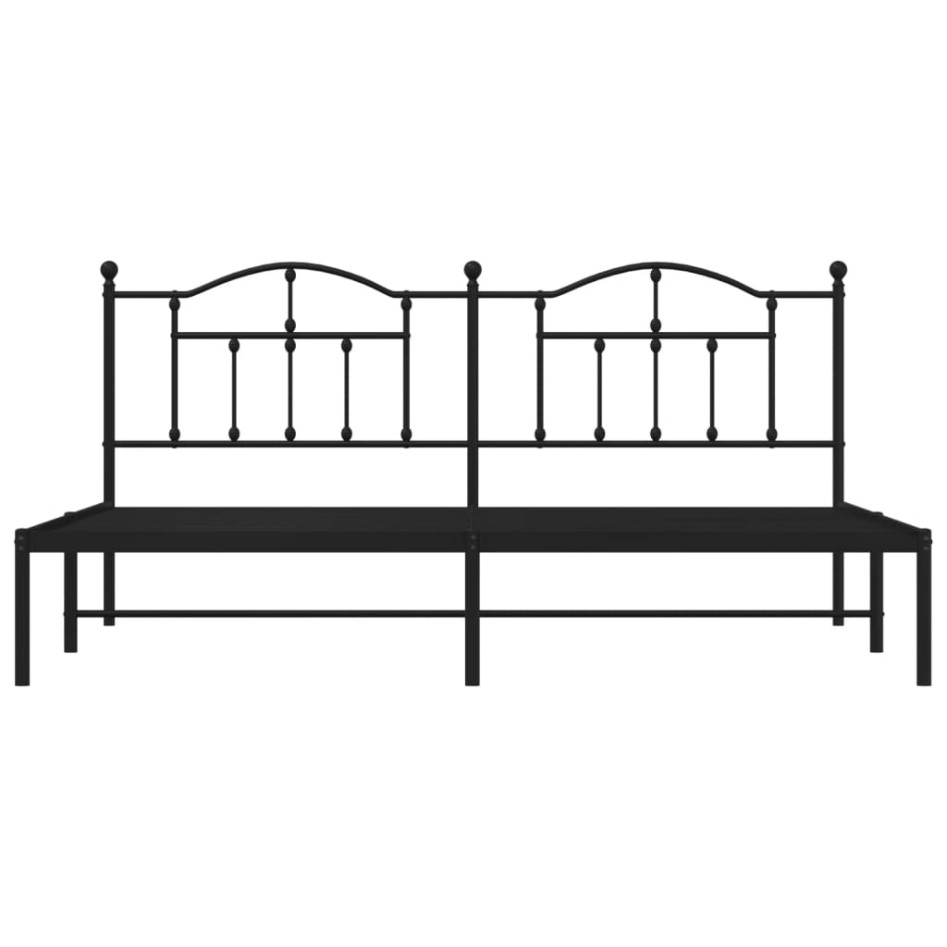 Estructura de cama con cabecero metal negro 193x203
