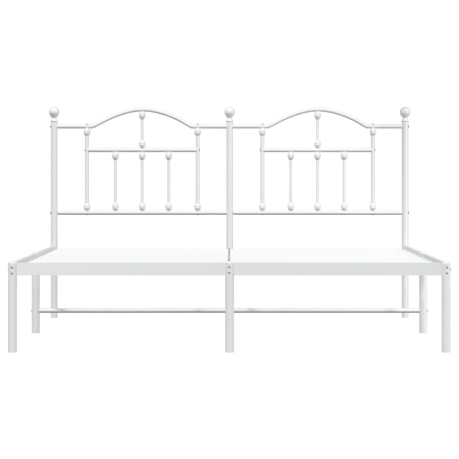 Estructura de cama de metal con cabecero blanco 183x213