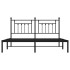 Estructura de cama con cabecero metal negro 183x213
