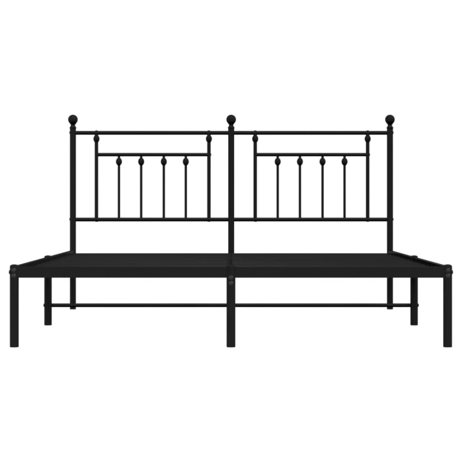 Estructura de cama con cabecero metal negro 183x213