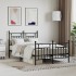 Estructura de cama cabecero y estribo metal negro 135x190