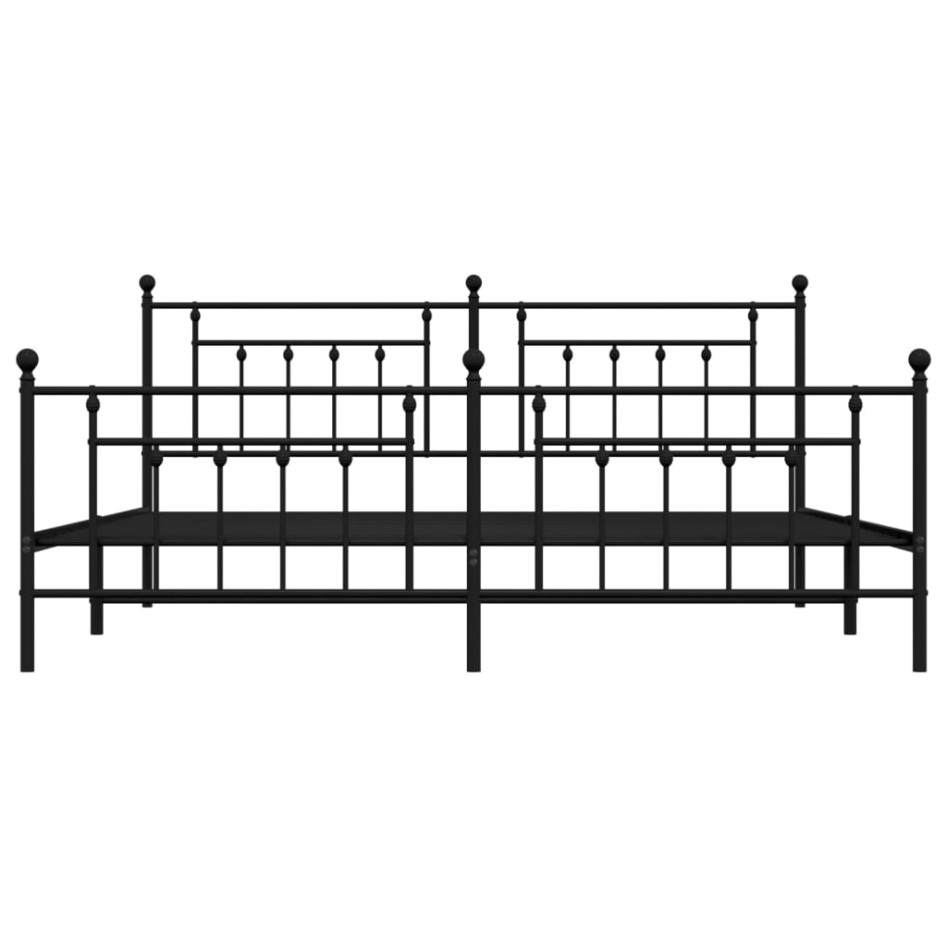 Estructura de cama cabecero y estribo metal negro
